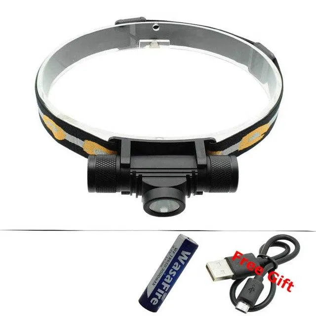 Waterproof USB XM-L2 LED Headlamp Headlight Frontal LED Flashlight Bicycle Bike Head Torch Light with 18650 Rechargeable Battery