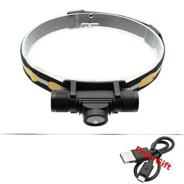 Waterproof USB XM-L2 LED Headlamp Headlight Frontal LED Flashlight Bicycle Bike Head Torch Light with 18650 Rechargeable Battery