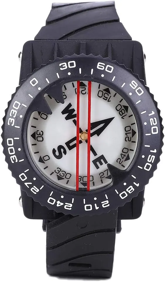 Waterproof Wrist Compass Underwater Aquatics Scuba Diving Compass for Divers Made of ABS Material with Opaque Dial Design and Unique Card Stabilization System for
