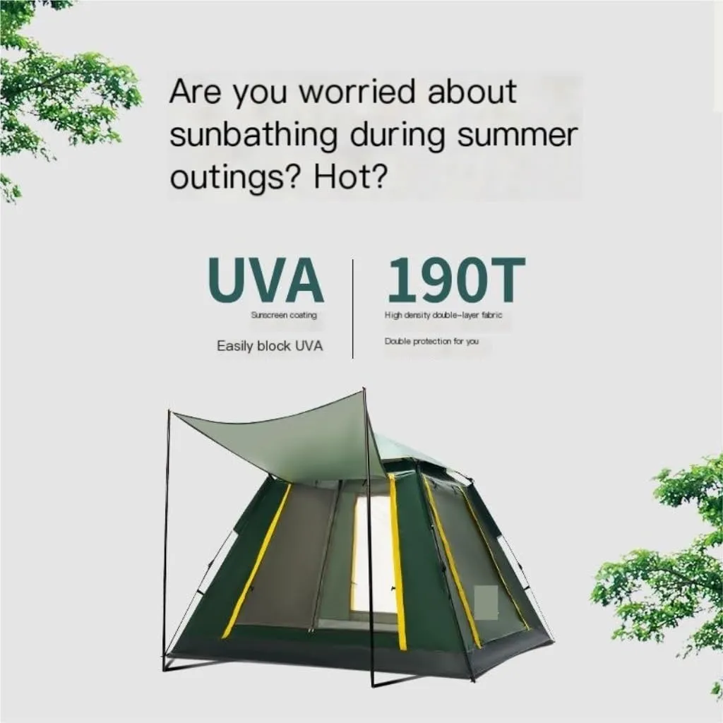 Weatherproof Tents Outdoor Camping Portable Tent Picnic Park Fully Automatic Double-Layer Tent Windproof and Rainproof Tent Camping and Hiking Tents
