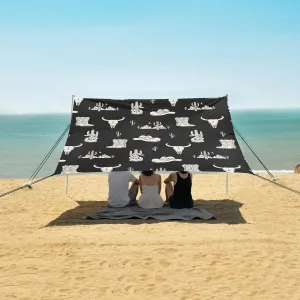 Western Theme Beach Camping Tent Sun Shelter for Whole Family, Boot Beach Shade Canopy with UPF50  UV Protection,Easy Set Up and Carry,Outdoor Shade for Trips, Fishing, Backyard Fun Picnics