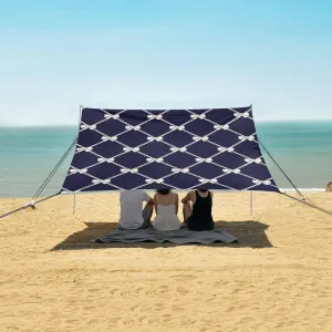White Pearl Bows Beach Canopy Tent Anti-UV & Wind Resistant, Camping Sun Shelter Easy Setup Portable,Outdoor Shade Tents with Sandbags,Sand Shovels,Ground Pegs & Stability Poles