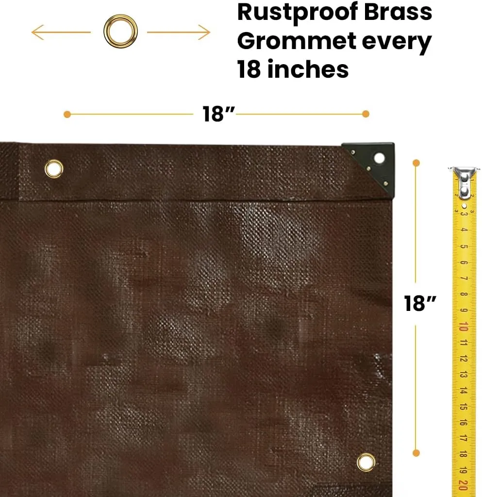 WHITEDUCK 10x20 Tarp 16 MIL Heavy Duty Poly Tarp Waterproof UV Resistant, True to Size, Rust-Proof Grommets, Tear & Rip Resistant, Extra Thick, Camping, Construction, Boat & Equipment Cover