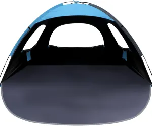 WhiteFang Beach Tent Anti-UV Portable Sun Shade Shelter for 3/4/6/8 Person, Extendable Floor with 3 Ventilating Mesh Windows Plus Carrying Bag, Stakes and Guy Lines