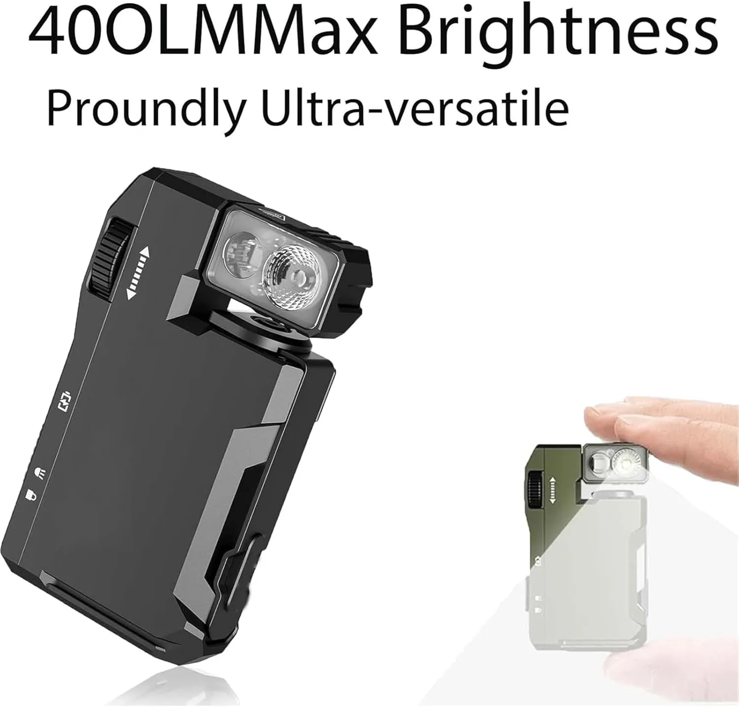 Wibem G5 Flashlight, G5 Premium Pocket-Sized Mini Flashlight, G5 EDC Light 400 Lumens, Priormer Mini Flashlights, Magnetic Clip, with 180 Degree Swivel Head, Great for Gear Bag, Repair (Black)