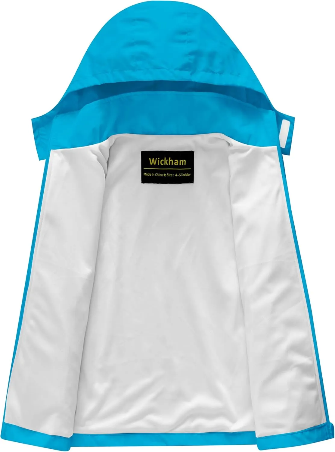 WICKHAM Boys Girls Waterproof Rain Jacket Detachable Hood Lightweight Raincoats for Kids Windbreaker Coat