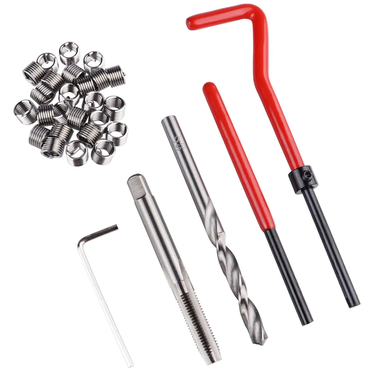 Wolfride 30PCS Helicoil Kit - M6 x 1mm Thread Repair Kit with M6 Helicoil Inserts