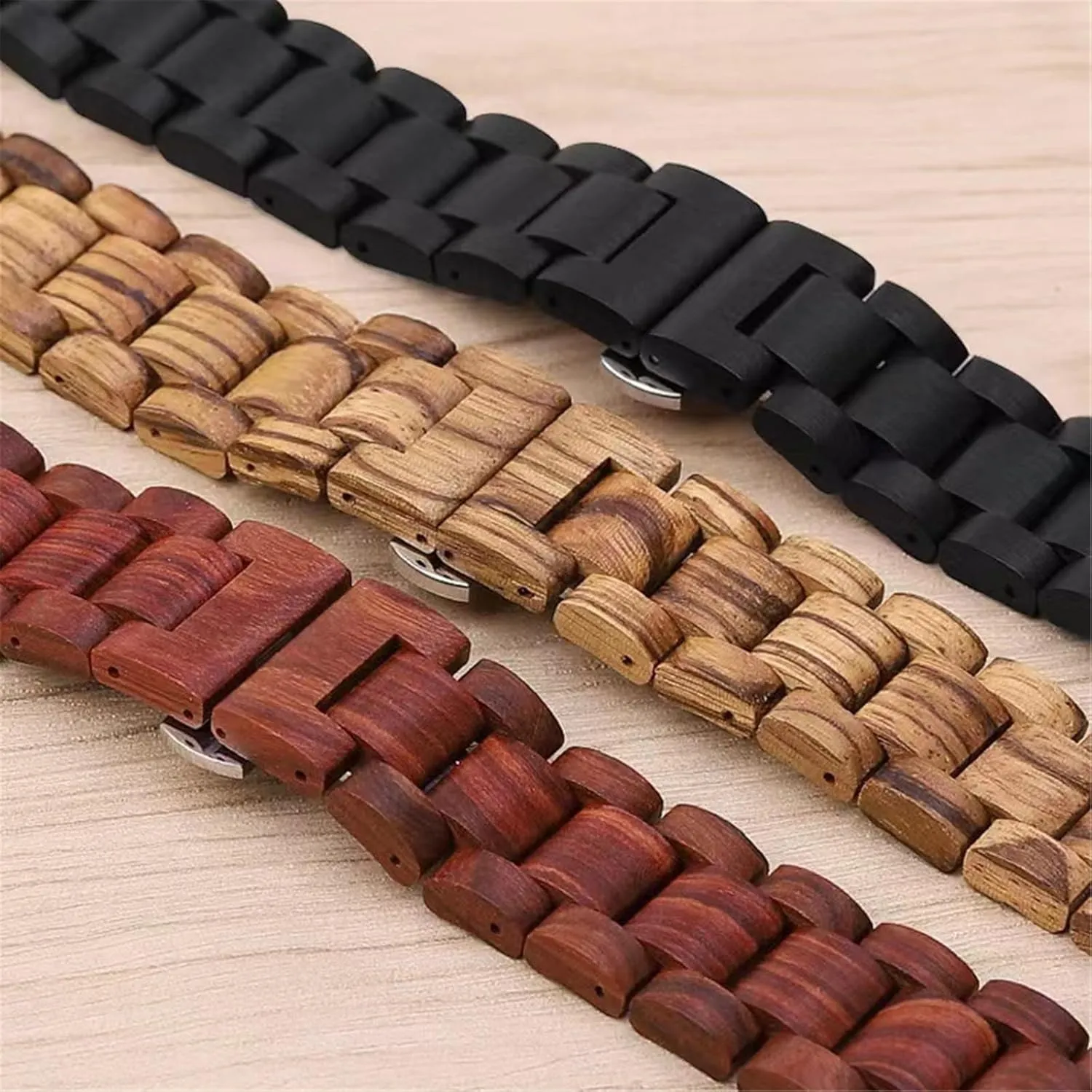 Wooden Watch Band 20mm 22mm Men Women Universal Wooden Watch Band For Quartz Or Smart Watch Replacement Band Watch Accessories