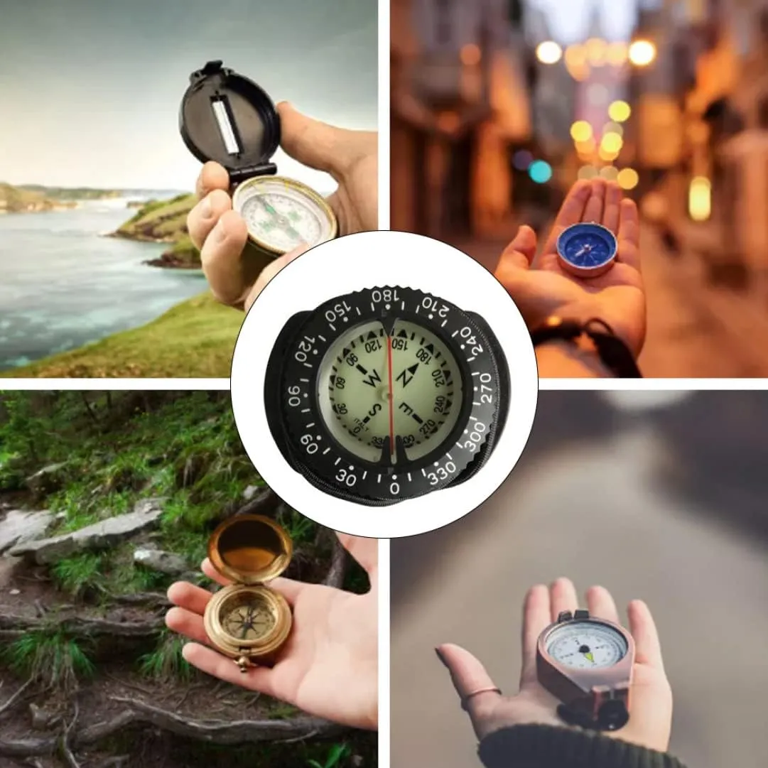 Wrist Compass Dive Compass Surfing Luminous Underwater 50m Wrist Compass Night Vision Waterproof Navigation Compass with Bungee Gray