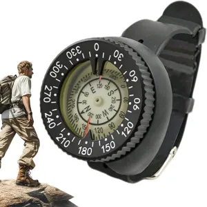 Wrist Compass | Waterproof Watch-Style Underwater Navigation Tool | Portable Precise Luminous Compass for Backpacking, Kayak, Orienteering, Diving, Survival