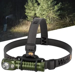 Wurkkos HD20 Rechargeable Headlamp Flashlight, Spotlight&Floodlight 90CRI 5000K Rechargeable Headlamp,2000Lumen Super Bright Headband Flashlight,IP68 Waterproof Headlamp for Camping Running(Green