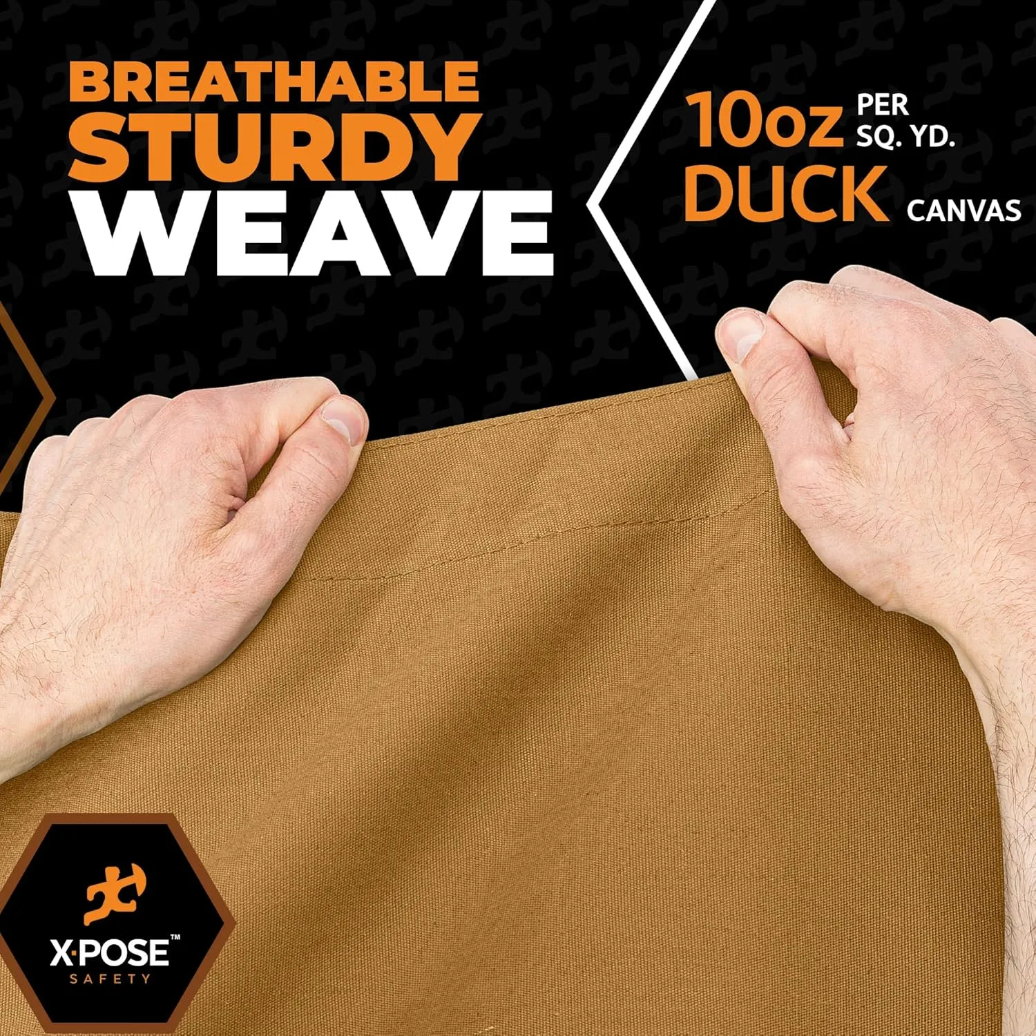 Xpose Safety Canvas Tarp - 10oz Tan Canvas Tarps Heavy Duty Water Resistant with Brass Grommets- Multipurpose Outdoor Tarpaulin for Camping, Canopy, Trailer, Equipment Cover 10' x 12'