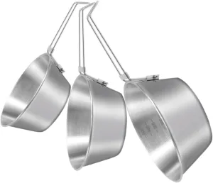 Yardwe Camping Silverware Set 3pcs Folding Handle Camping Bowl Stainless Steel Multi-use Picnic Barbecue Bowl