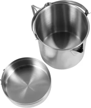 YARNOW Stainless Steel Hiking Pot Compact Portable Cooking Pots for Camping for Outdoor Cooking Picnic Activities