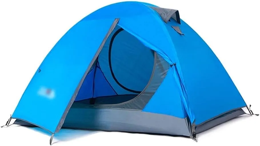 YYDS Tents for Camping Windproof Waterproof Camping Tent Ultralight Folding Beach Tent Double Layer Awning Tent Park Outing Double Camping Tents (Color : Blue)