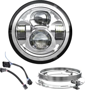 Z-OFFROAD New Motorcycle 7 Inch LED Headlight DOT Kit Compatible with Harley Davidson Touring Street Glide Road King Special Electra Glide Ultra Classic Fat Boy Heritage Softail Switchback Chrome