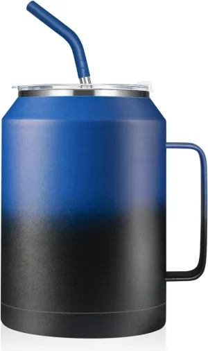 Zenbo 50 oz Mug Tumbler – Stainless Steel Vacuum Insulated Mug with Handle,Lid and Straw,Keeps Drinks Cold up to 36 Hours – Sweat-Proof Body, Dishwasher Safe