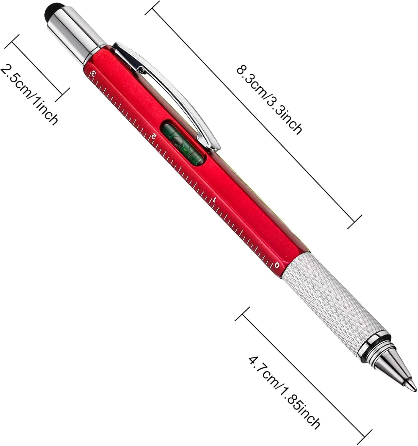 Zhanmai 16 Pieces 8 Pcs Gifts for Men Fathers Day Dad Gifts from Daughter Son Wife 6 in 1 Multitool Pen Set with Refills Screwdriver Ruler Levelgauge Birthday Graduation (Red)