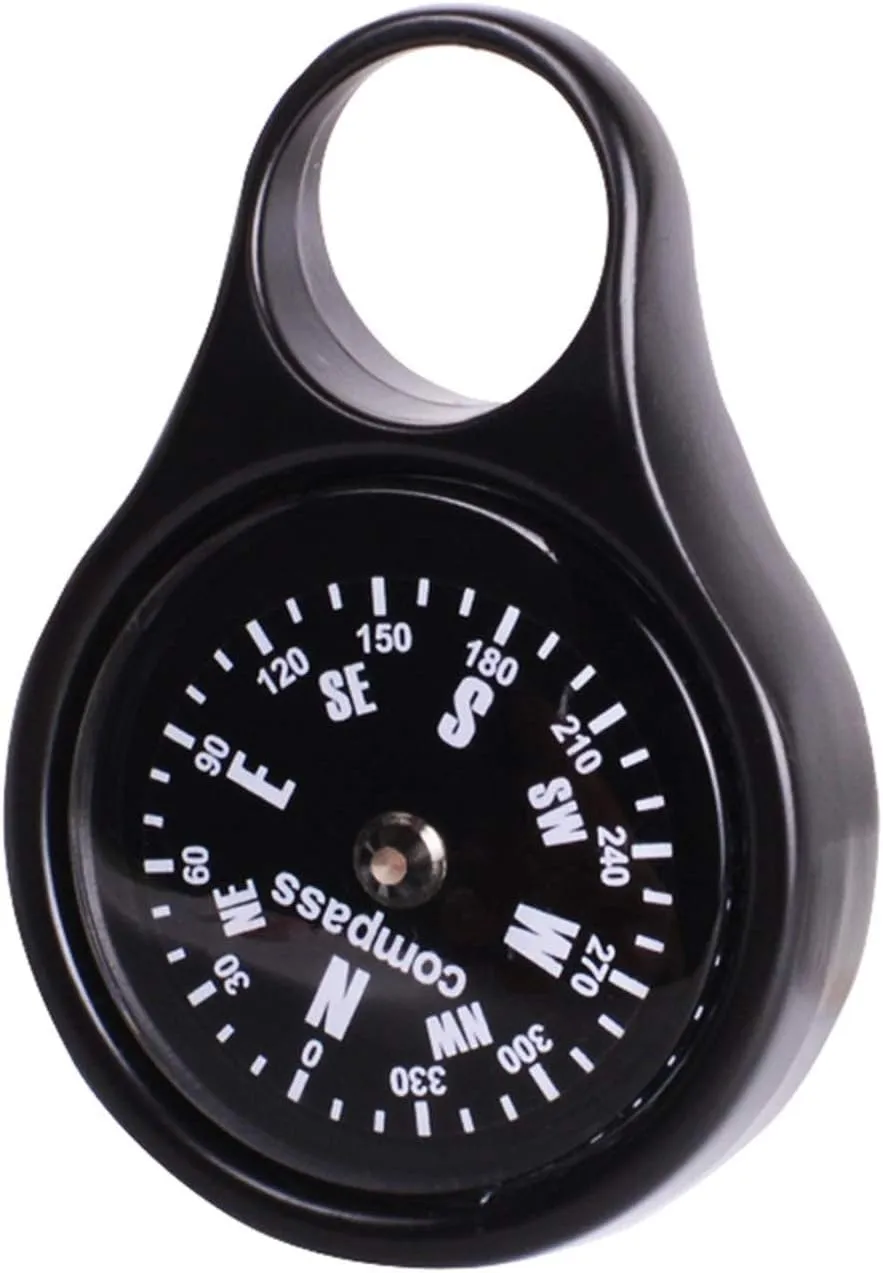 Zinc Alloy Buckle Compass Mountaineering Outdoor Survival Camping Hiking Hook Buckle Portable Compass for Outdoor Use