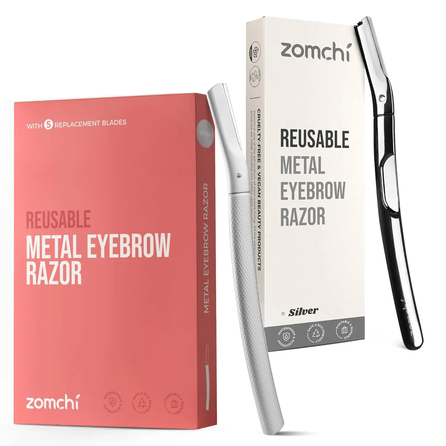 ZOMCHI Eyebrow Razor with 6pcs Blades and Dermaplaning Razor with 11pcs Blades