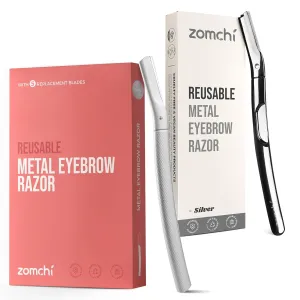 ZOMCHI Eyebrow Razor with 6pcs Blades and Dermaplaning Razor with 11pcs Blades